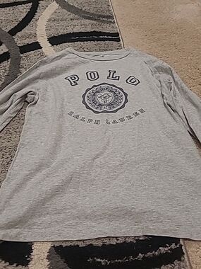 Polo Ralph Lauren Kids Large 14/16 L/S Jersey University Style Graphic Tee Cottn